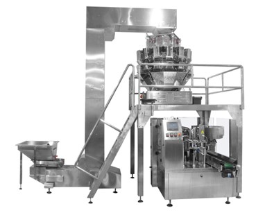 Pre made bag given packing machine